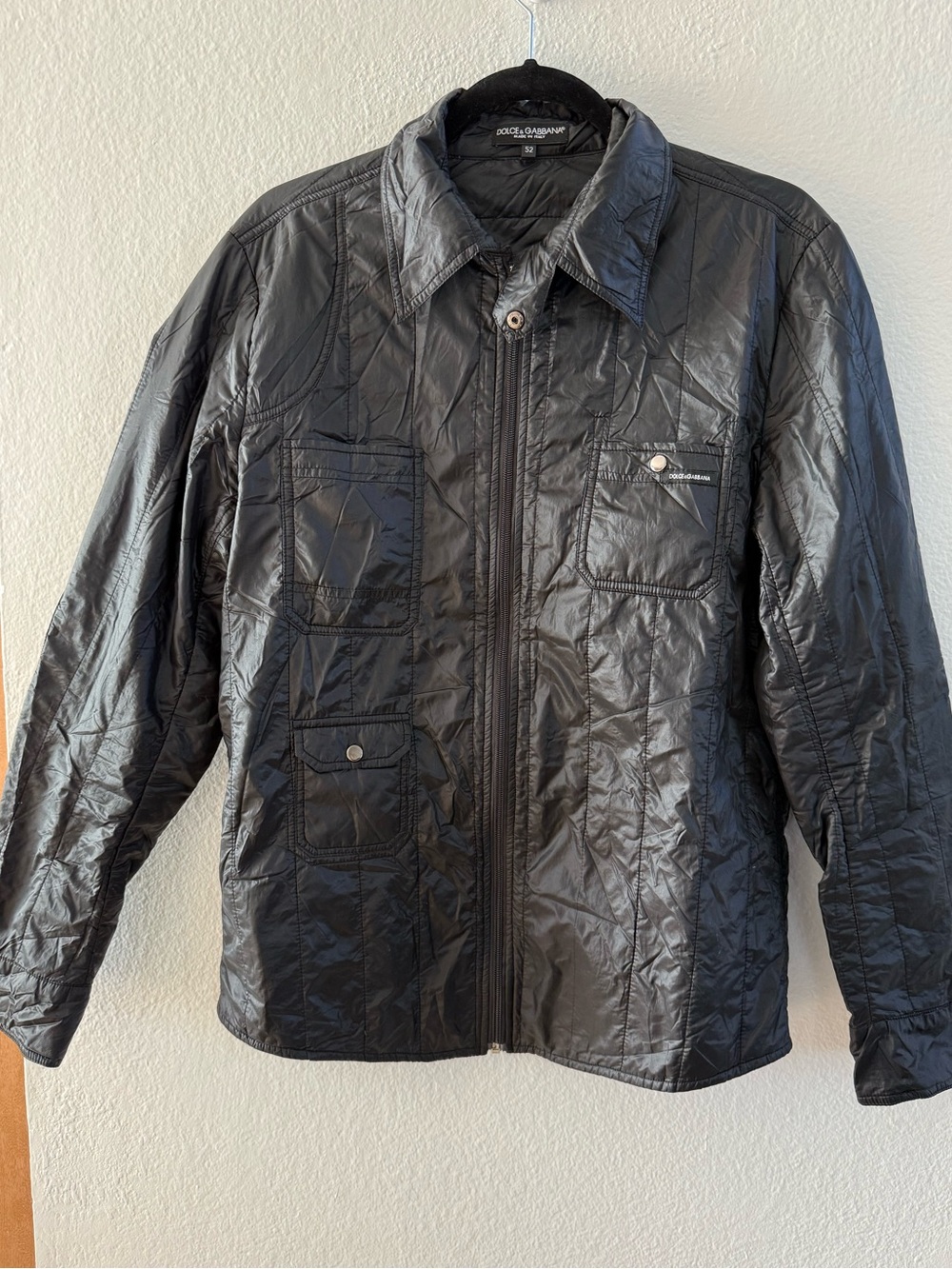 Vintage Dolce & Gabbana Men's Black Quilted Lightweight Jacket